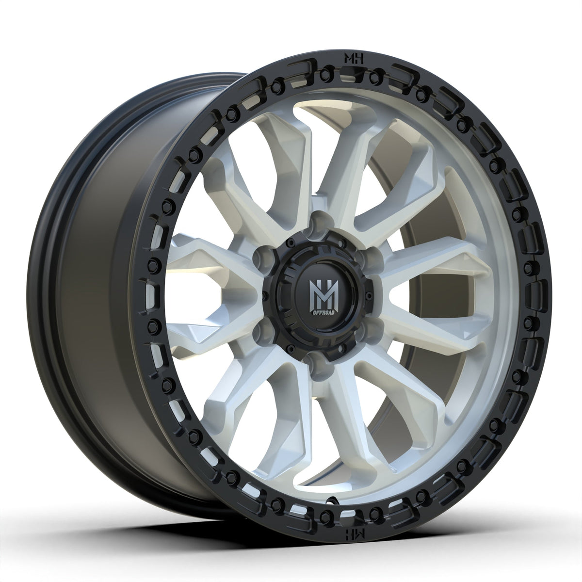 MH004 17"-MATTE BLACK WHITE MACHINE FACE