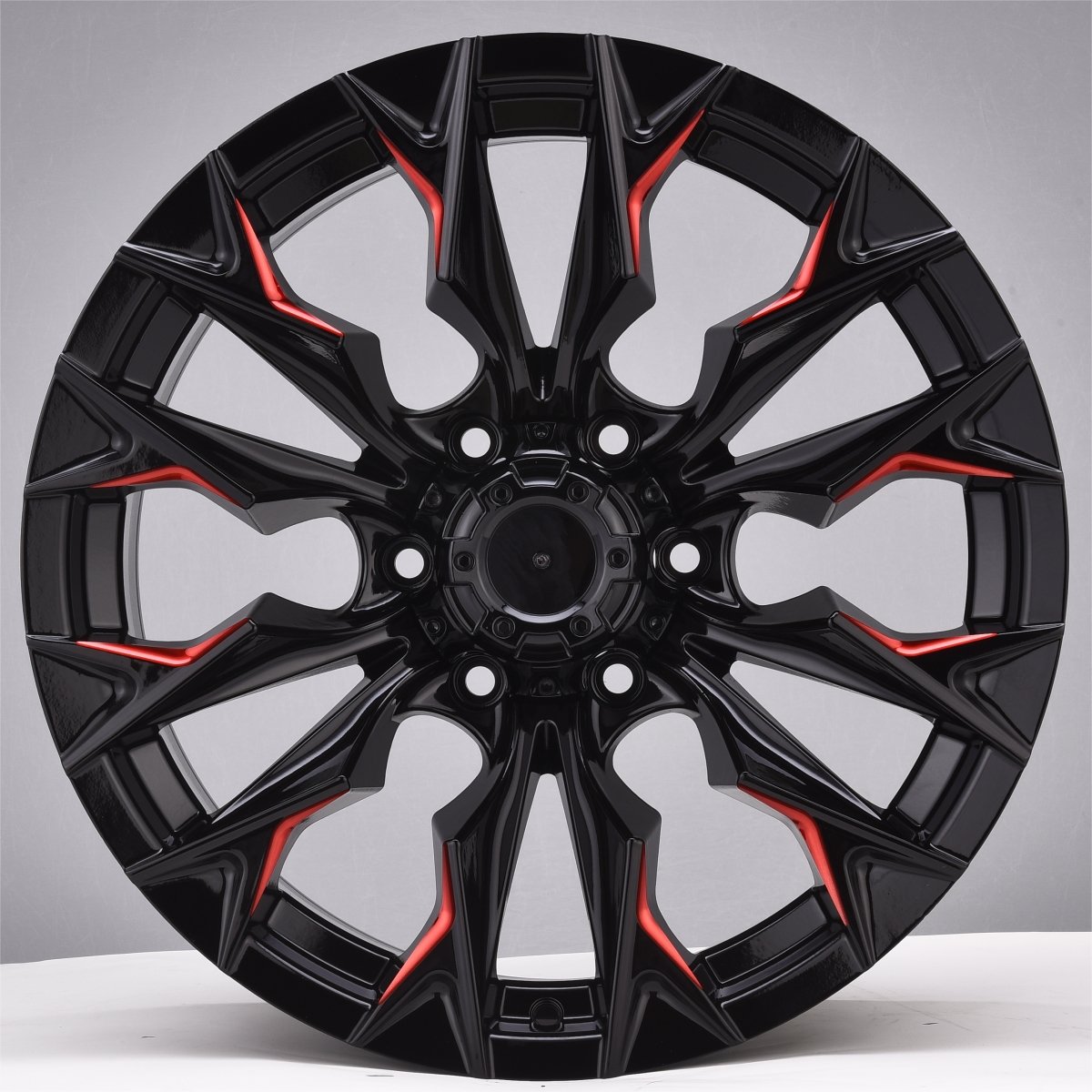 16 inch 17 inch 18 inch black and red alloy wheels 4x4 offroad wheels ...