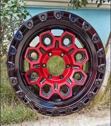 T-178 17''18''-Matt Black/Gloss Black Machine Face+Red Line thumbnail