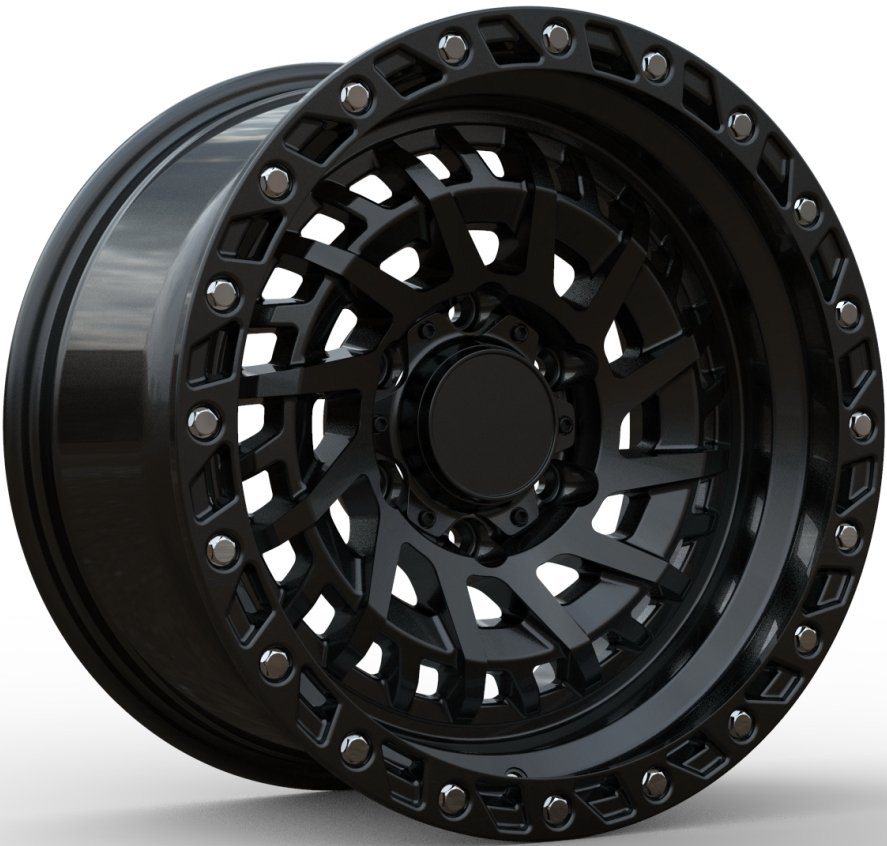 T-195 17"-Matt Black+Silver Rivet